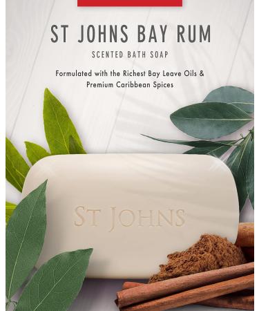 St. John Bay Rum Soap Bar 7 oz - Triple-Milled Men's Soap with Olive Oil & Glycerine | USA Made Luxury Body Soap for Men - Buy Online on GoSupps.com