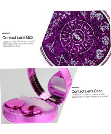 Solustrative Mini Contact Lens Case with Mirror - Violet Purple Pocket Holder & Storage Set | Stylish & Functional Travel Accessory - Buy Online on GoSupps.com