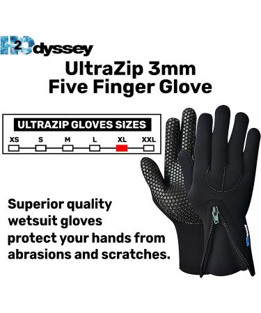 H2ODYSSEY UltraZip Five Finger Glove - Medium | Ideal for Diving, Swimming and Surfing - Buy Online on GoSupps.com