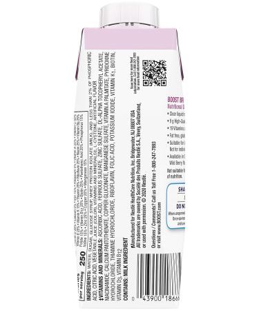 Boost Breeze Nutritional Drink Wild Berry 8 fl oz - Pack of 12 - Buy Online on GoSupps.com