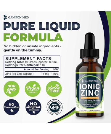 Zinc Chelate Immune Booster - Ionic Zinc Liquid Drops for Immunity, Skin & Reproductive Health - 2 Fl Oz (Pack of 1) - Buy Online on GoSupps.com