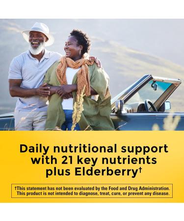 Nature Made Multi + Elderberry Capsules 60 Count - Daily Immune Support for Men and Women - Buy Online on GoSupps.com