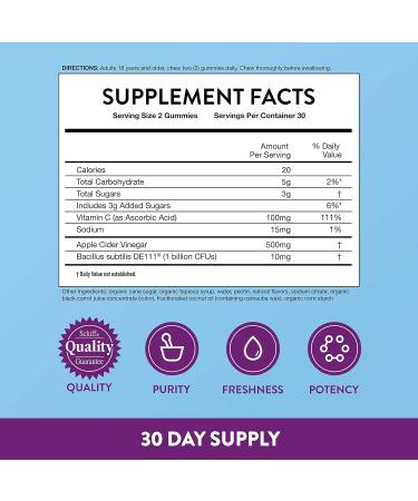 Digestive Advantage Probiotic Gummies with Apple Cider Vinegar - 60ct, Apple Flavor - Supports Digestive & Immune Health - Daily Probiotics for Men & Women - Buy Online on GoSupps.com
