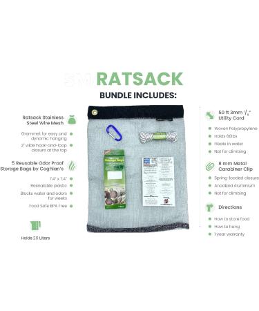 RATSACK Bundle - Ultralight Rodent Proof Dry Bag for Backpacking & Camping - Bear Bag Food Storage with Waterproof Bag & Survival Rope - Buy Online on GoSupps.com