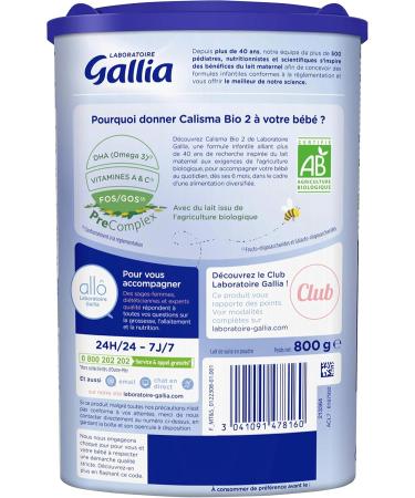 Gallia calisma bio lait 2 me ge 800g - Buy Online on GoSupps.com