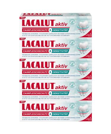 Lacalut active gum protection & sensitivity toothpaste 75ml toothpaste for sensitive teeth protection and strengthening of the gums toothpaste for sensitive teeth 5x75ml