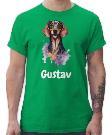 Gift with name personalized by Shirtracer - T-Shirt Men - Dogs - Dachshund - Dog Owners Gift 07 Green XXL