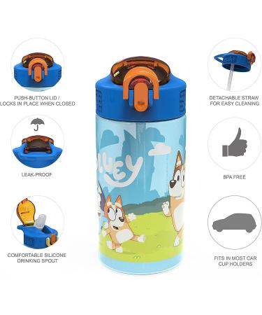 Zak Designs Bluey Kids 16oz 2pc Leak-Proof Water Bottle Set with Spout Cover and Carrying Loop - Durable Plastic Design for Travel - Bluey Bottle 2pk - Pack of 1 - Buy Online on GoSupps.com