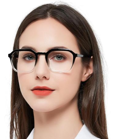 Shop Stylish Women's Square Reading Glasses - Lightweight Readers 1.0 to 6.0 - Black/Clear Options Available - Buy Online on GoSupps.com