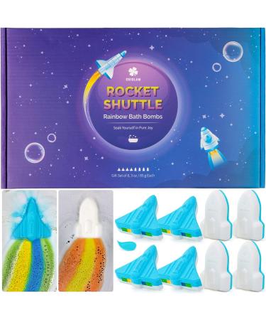 ORIGLAM Space Rocket Bath Bombs for Kids - Surprise Inside, Rainbow Bubble Bath Fizzies - 8ct, 85g - Birthday and Christmas Gifts - Buy Online on GoSupps.com