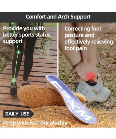 Cork Insoles for Arch Support & Foot Pain Relief - Men's 8.5-9/Women's 9.5-10 - Ideal for Flat Feet, Sports, Standing All Day - Comfortable Shoe Inserts for Daily Use - Buy Online on GoSupps.com