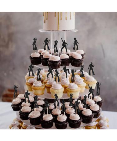 30 Pack 70's Disco Cupcake Toppers Glitter 70s Disco Dancing Cupcake Picks for Music Wedding Birthday 70's Disco Dancer Cupcake Decorations Party Supplies Black 1 - Buy Online on GoSupps.com