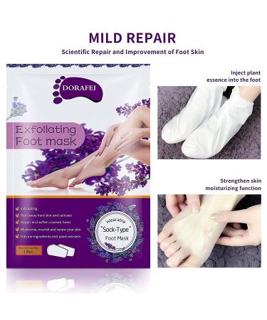 Foot Peel Mask (5 Pack) - Removes Dead Skin, Cracked Heels, and Calluses - Natural Lavender Treatment for Dry Feet - Buy Online on GoSupps.com