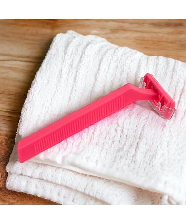 100 Disposable Razors - Double Blade Hygienic Shaving - Versatile & Comfortable - Perfect for Everyday Use - Bulk Pink Razor Pack - Buy Online on GoSupps.com