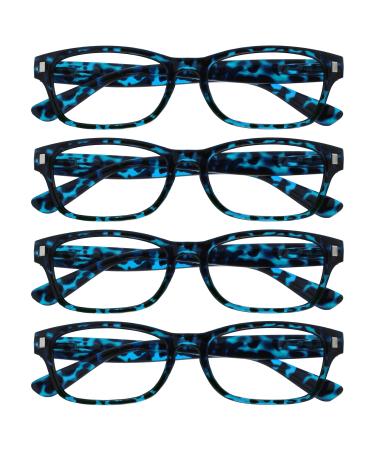 The reading glasses company blue Schildpatt readers value 4-pack men women UVR4PK010BL +2.50 +2.50 diopters blue 4-pack-clear lens
