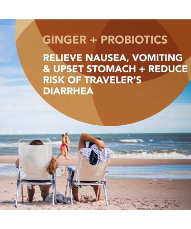 Gravol Ginger Traveler's Shield Probiotic - Nausea and Upset Stomach Relief - Reduces risk of Traveler's Diarrhea - Organic ginger with Probiotic - Non-Drowsy - 24 Capsules (Pack of 1) Ginger + Probiotic 24 Count (Pack of 1) - Buy Online on GoSupps.com