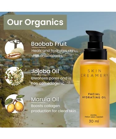 Buy SKIN CREAMERY Organic Jojoba Oil - Hydrating Face & Body Oil with Vitamin E Baobab & Marula - All Natural Skincare Made in South Africa - 1.0 fl oz - Buy Online on GoSupps.com
