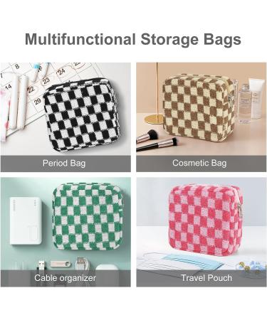 CekPo Sanitary Napkin Storage Bag - Checkered Portable Period Pouch for Women - Black - Buy Online on GoSupps.com