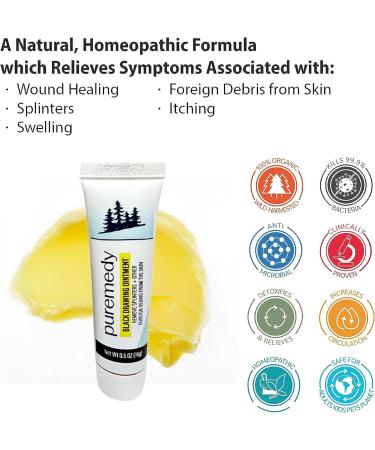 Buy Puremedy Black Drawing Ointment 0.5oz - Natural Healing Salve for Wounds Burns & Skin Irritations - Organic First Aid for All Ages & Pets - Buy Online on GoSupps.com