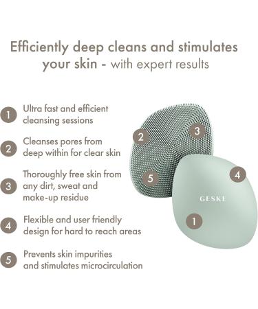 Geske SmartAppGuided Facial Brush 4 in 1 | Silicone Facial Cleaning Device | Professional Skin Care | Soft Brush for Deep Cleansing | International Shipping Available - Buy Online on GoSupps.com