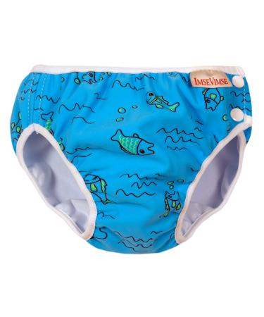 ImseVimse Swim Diapers for Boys 4-6 kg / NB Water Blue Fishes NB (4-6kg)