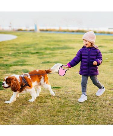 Retractable Dog Lead 5M Long Extendable with Non-Slip Handle & Adjustable Dog Lead One-Hand Brake Pause Lock 360 Universal Anti-winding with Bonus Training Clicker for Small Medium Dogs (Pink) - Buy Online on GoSupps.com