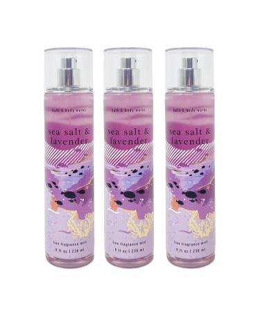 Bath & Body Works Sea Salt & Lavender 3 Pack Fine Fragrance Mist Set - Full Size