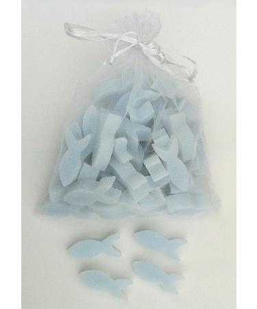  Florex Florex Pack of 50 mini sheep's milk soaps in the shape of mini fish in an organza bag for guests (forget-me-not) - Buy Online on GoSupps.com