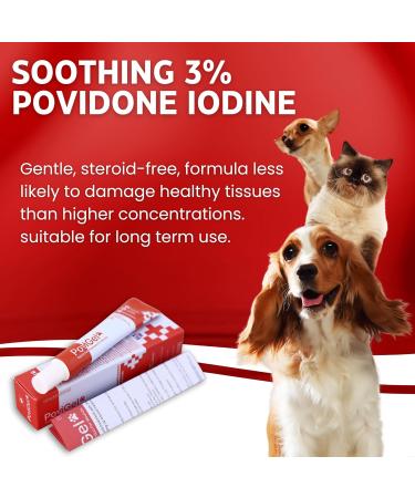 PoviGel 3-Way Healing Ointment for Dogs & Cats | Povidone Iodine 3% Hydrogel | Wound Care Hot Spot & Skin Irritation Relief - Buy Online on GoSupps.com