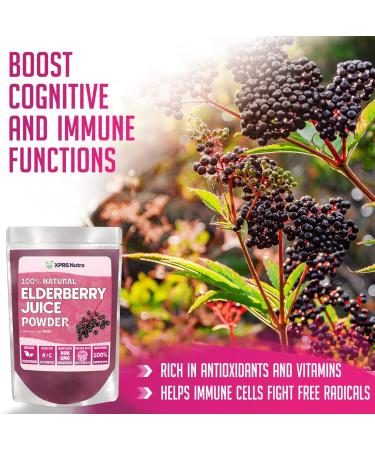 XPRS Nutra Organic Elderberry Juice Powder - Vitamin-Rich Elderberries Supplement - 8 oz - Buy Online on GoSupps.com