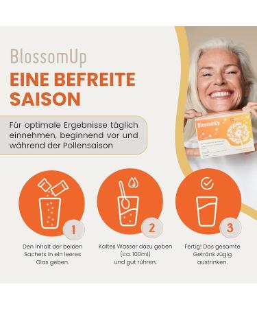 Blossomup Drinking Powder for Hay Fever & Pollen Allergy - 2 Pack (150g) - Refreshing Dietary Supplements Made in Switzerland - Buy Online on GoSupps.com