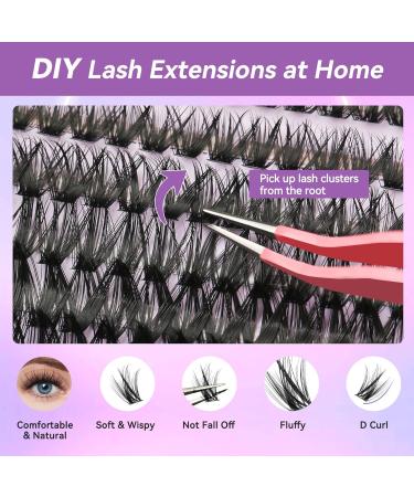 320 PCS Fluffy Lash Clusters - 3D Volume Faux Mink Eyelashes with Invisible Band | 10-16mm Wispy Eyelash Extensions for Easy Application - Buy Online on GoSupps.com