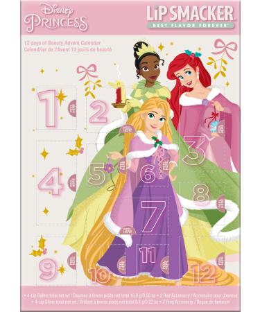 Lip Smacker Disney Princess Holiday 12 pc Advent Calendar Lip Balm & Makeup Set Girls