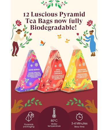English Tea Shop Organic Holiday Super Goodness Collection - 12 Loose Leaf Pyramid Tea Bags - Buy Online on GoSupps.com