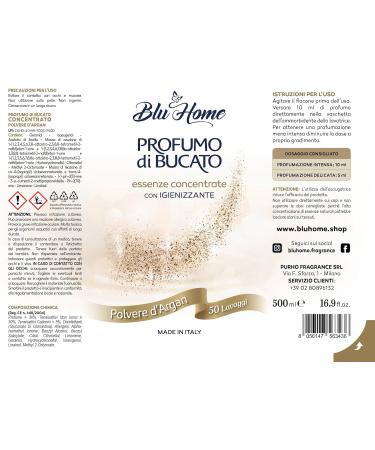 BLU HOME Laundry Perfume Concentrated - Argan Powder 500 ml | Enhance Your Laundry with Premium Fragrance - Buy Online on GoSupps.com