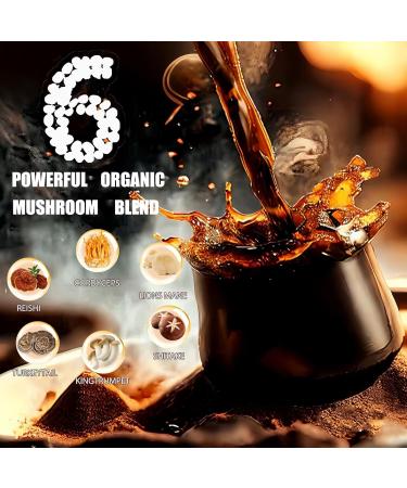 Organic Mushroom Coffee with 6 Adaptogenic Mushrooms(Cordyceps Reish King Trumpet Shitake Turkey Tail Lions Mane)-Enhanced Energy Focus & Immunity 30 Servings coffee A 6.5 Ounce (Pack of 1) - Buy Online on GoSupps.com