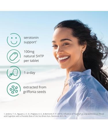 Serotonin Supplements - 30 Count | 1-a-Day Mood Support | 5HTP 100mg Natural Booster | Griffonia Seed Extract | 1 Month Supply - Buy Online on GoSupps.com