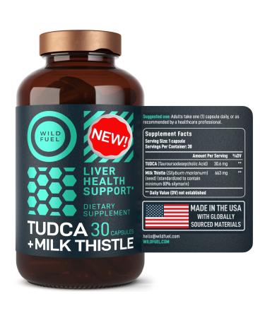 Advanced Tudca Supplement Plus Milk Thistle Capsules - Ursodeoxycholic Acid Tudca Bile Salts Supplement Liver Health Formula - Silymarin Milk Thistle Extract for Liver Cleanse Detox Repair - 30 Caps