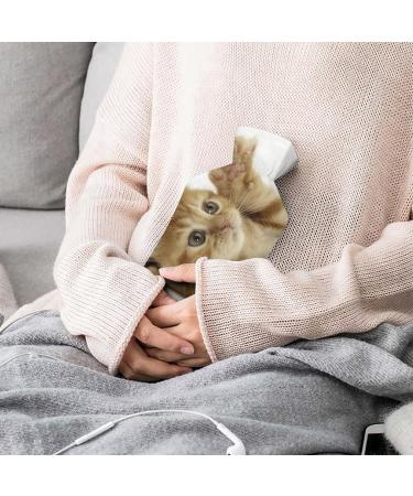 Cute Kitten Hot Water Bottle with Plush Cover - Hand Warmer for Adults & Kids (26.5x15.3cm) | International Shipping Available - Buy Online on GoSupps.com