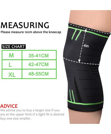 HHOOMY Kniebandage Compression Knee Sleeve - Elastic Sports Knee Protector for Running Walking Cycling & Basketball - Pain Relief Orthosis (L 42-47cm) - Buy Online on GoSupps.com