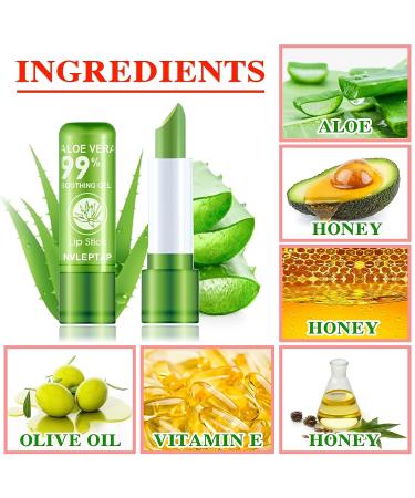 3PCS Aloe Vera Lipstick Set | Long-Lasting Nutritious Lip Balm | Moisturizing Lip Gloss | Color Changing & Waterproof Lip Makeup - Buy Online on GoSupps.com