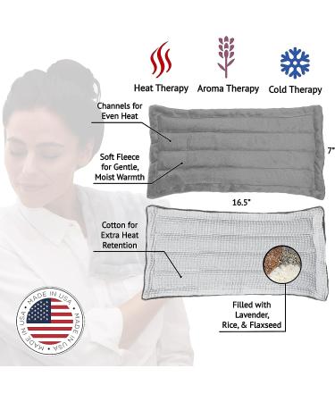 Lavender Microwavable Heating Pad - Large Moist Heat Pack for Joints & Muscles Relief - Cramps Therapy - Lavender Scent - 1 Pack - Buy Online on GoSupps.com