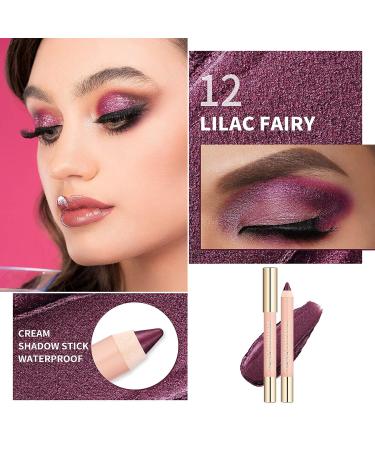 Oulac Waterproof Glitter Eye Pencil - Long Lasting & Highly Pigmented Eyeshadow Stick for Shimmering Eyes - Vegan & Cruelty-Free - 3.8g (12) Lilac Fairy - Buy Online on GoSupps.com