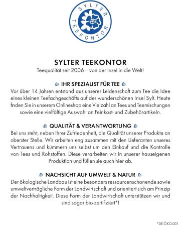  Sylter Teekontor Loose Green Tea Peach Cream Orange Rose Petals Apricot with Soft and Creamy Peach Note 500g - Buy Online on GoSupps.com