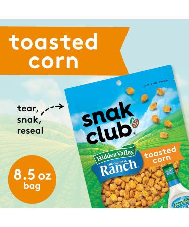 Buy Snak Club Toasted Corn with Hidden Valley Ranch Seasoning - Gluten-Free Kosher Roasted Corn Nuggets in 8.5 oz Resealable Bag - Buy Online on GoSupps.com