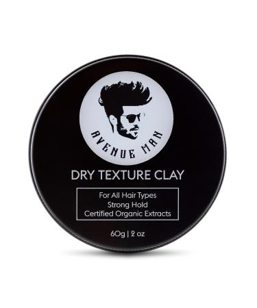 Avenue Man Dry Texture Clay (2oz) - Hair Products For Men - Hair Wax with Herbal Extracts for Wet or Dry Hair - Paraben-Free Hair Putty - Made in the USA 2 Ounce (Pack of 1) Dry Texture Hair Clay For Men - (2oz)