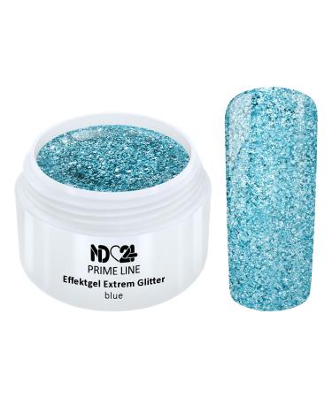 Prime Line - Uv Led Gel Extrem Glitter Effekt Blue Glitzer Blau - Made in Germany - 5ml