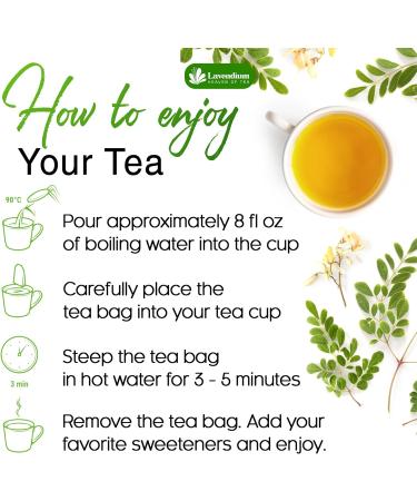 Lavendium Premium 75 Moringa Leaf Tea Bags 100% Natural and Pure from Moringa Leaves. Made with Eco-Conscious Tea Bags Moringa Leaf Herbal Tea. No Sugar No Caffeine No Gluten Vegan. - Buy Online on GoSupps.com
