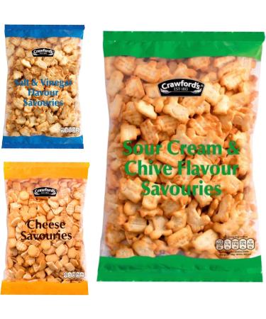  Multiple MULTIPLE Crawfords Pack of 3 cheese bags 300g salt and vinegar 250g sour cream and chives 250g - Buy Online on GoSupps.com