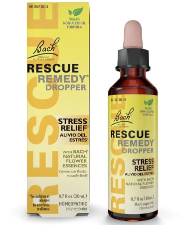 Bach RESCUE Remedy Dropper 20mL, Natural Stress Relief, Homeopathic Flower Remedy, Non-Habit Forming, Vegan & Gluten-Free (Non-Alcohol Formula) 20ml NEW (Non-Alcohol)